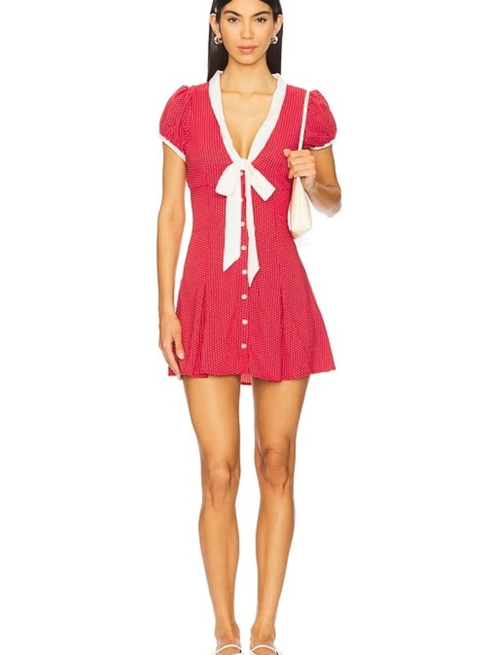 Frankie’s Bikinis Manhattan Bow-Front Button Up Mini Dress
